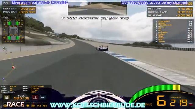 GTR2 Simracing - Kölschbierbude.de - LMP2 - Laguna Seca - 25.07.2020 -20.00 CEST смотреть онлайн
