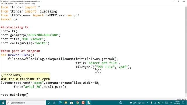 How to create pdf viewer app using python | python tkinter смотреть онлайн