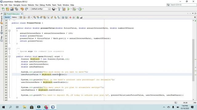 Present & Future Account Value | Java Tutorial | Passing Arguments + Math.pow() смотреть онлайн