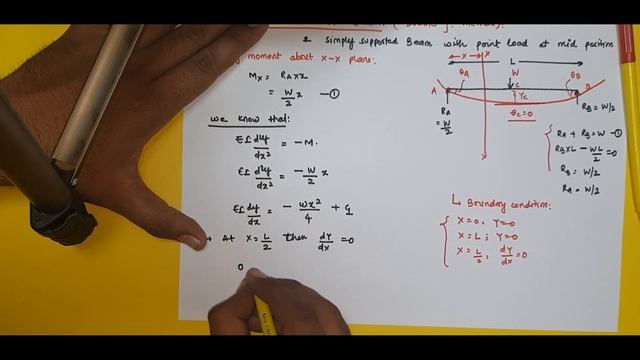 DEFLECTION OF BEAM || SIMPLY SUPPORTED BEAM WITH POINT LOAD || DOUBLE INTEGRATION METHOD смотреть онлайн