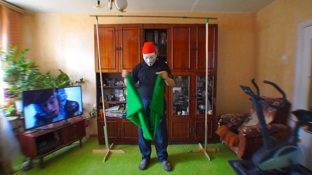 Как разбирать и собирать зелёный хромакей на стойках для хромакея