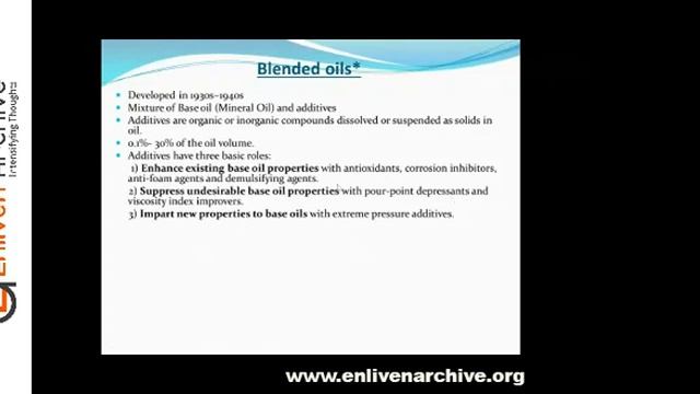 Fundamentals of Lubricants || Jyoti Mittal || Enliven Archive смотреть онлайн