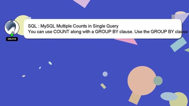SQL : MySQL Multiple Counts in Single Query смотреть онлайн
