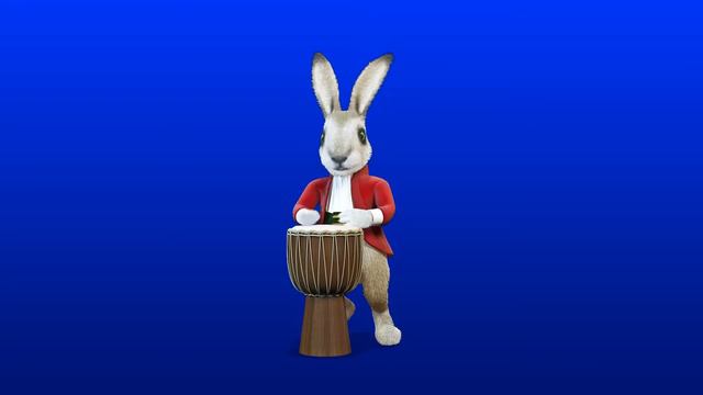 Заяц играет на инструменте Футаж смотреть онлайн