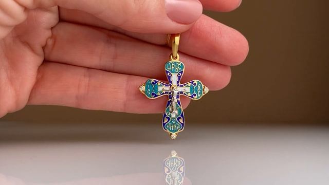 Крестик «Женский. Семейная серия» КЭ04 серебро/золото/эмаль смотреть онлайн