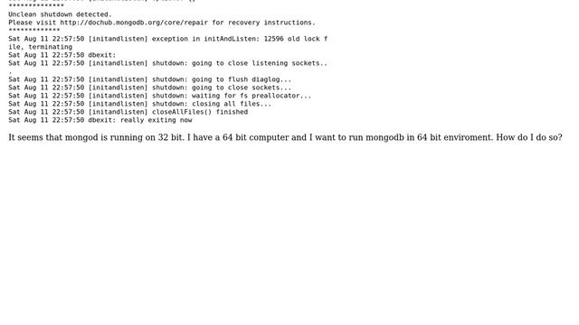 How to know whether mongodb is running on 64 bit mode or 32 bit mode? смотреть онлайн