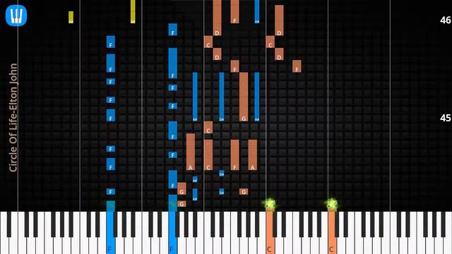 🎹Circle Of Life, Solo & Chord, Elton John, Synthesia Piano смотреть онлайн