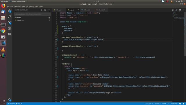 React Login Form Example[3]: using react state variable смотреть онлайн