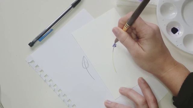 How to watercolor flowers - Grape Hyacinth смотреть онлайн