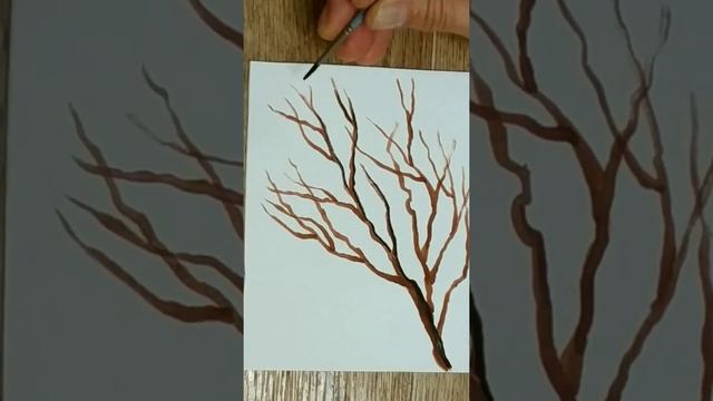ВЕТКА. Как нарисовать ветку красками для начинающих. Рисуем вместе смотреть онлайн