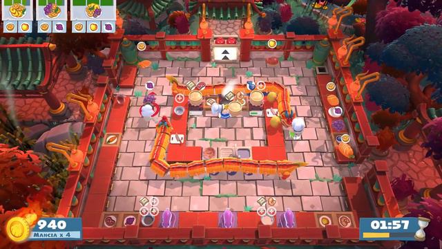 Overcooked 2. Chinese New Year 1-6 | 3 players online coop 4 stars | Score: 2188 смотреть онлайн