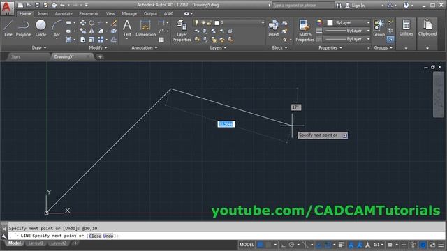 AutoCAD Draw Line with Coordinates смотреть онлайн