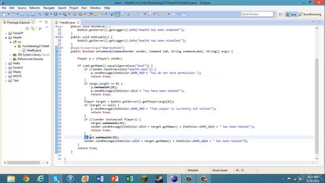 Minecraft Bukkit Coding - Heal and Feed - Tutorial 3 смотреть онлайн