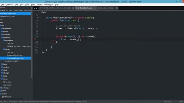 laravel 4 Faker quickly create 100 fake users in the database смотреть онлайн