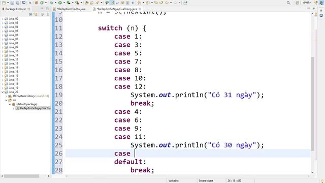 Java 20. Bài tập kiểm tra số ngày của tháng trong Java | Phần 1 - Lập Trình Java Cơ Bản смотреть онлайн
