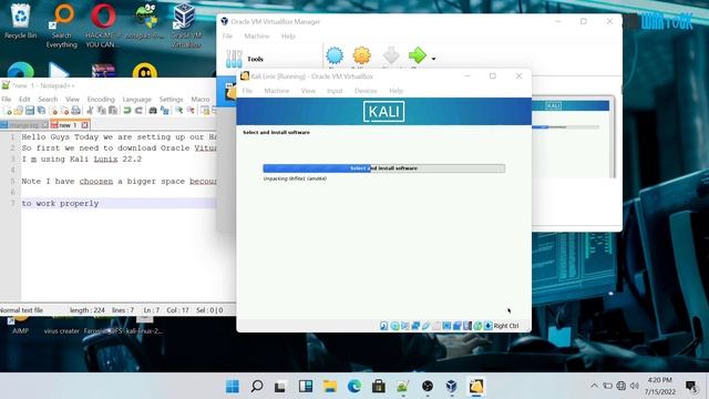 How to install Kali linux 22.2 in Oracle Virtual box Hackers workstation setup смотреть онлайн