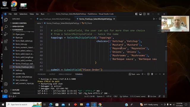Python Flask WT-Forms MultipleSelectField Demo: Five Guys -- choosing a list of toppings смотреть онлайн