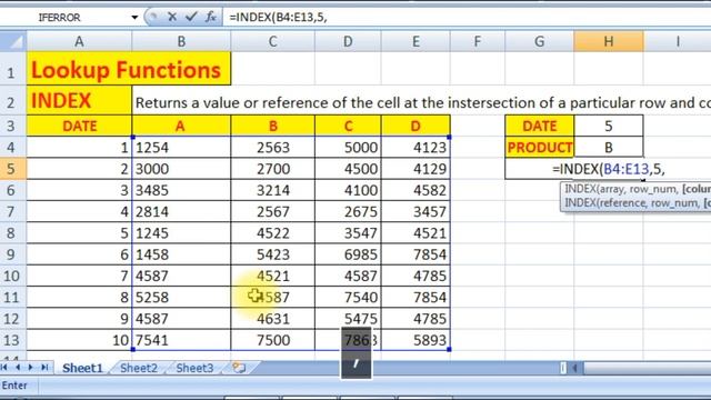 Excel Index Function смотреть онлайн