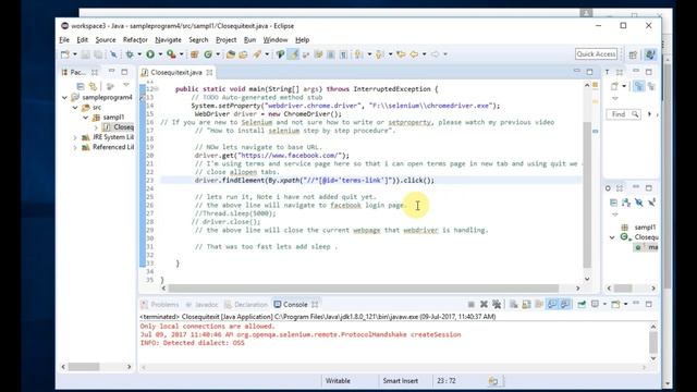 Selenium program 4: Use of Close(), Quit() and Exit() смотреть онлайн