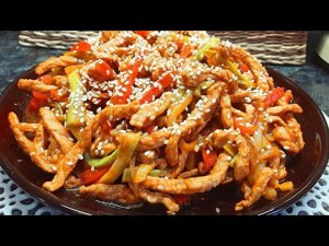 Теплый салат с мясом и овощами