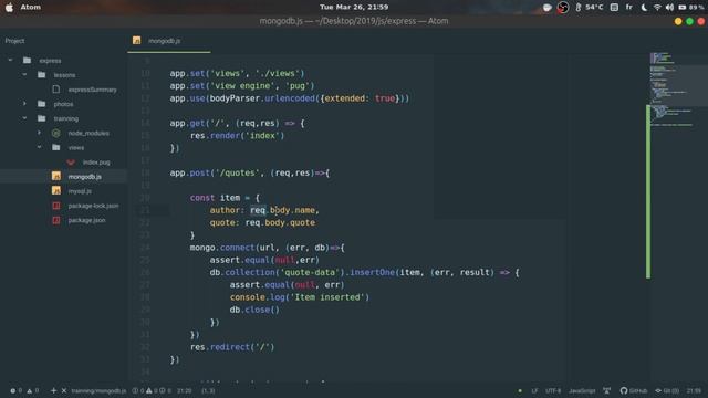 الدرس 10 # استخدام قاعدة بيانات mongodb في تطبيقات express смотреть онлайн