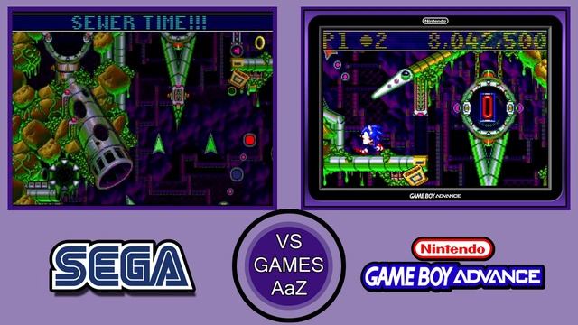 Sonic Spinball(Sega genesis vs GBA)side by side comparison смотреть онлайн
