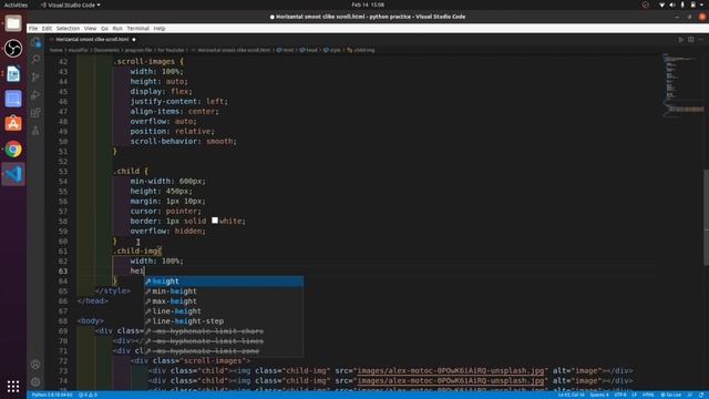 Horizontal scroll image bar by clicking smooth scroll , using HTML CSS and JavaScript смотреть онлайн