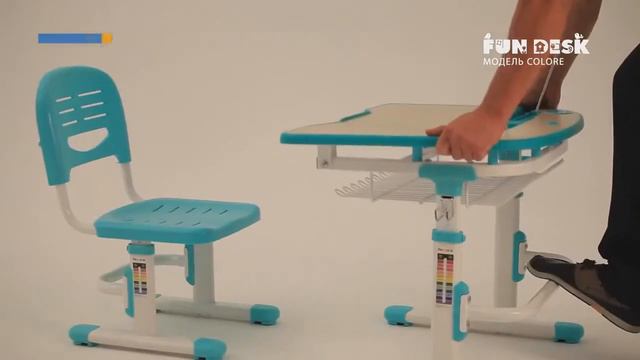 Растущая парта и стул для детей Fun desk COLORE. Комплект парта + стул смотреть онлайн