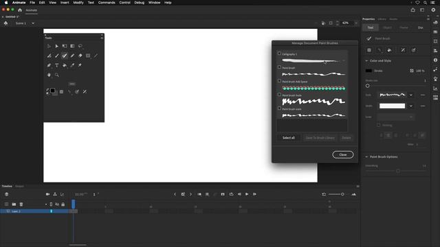 Adobe Animate 2021 - Using the Brush Library смотреть онлайн