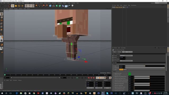 Cinema 4D Minecraft Villager Rig Edit V4