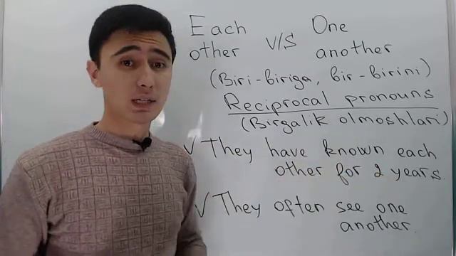 #Let's learn grammar 😊 🎥 Each other & one another so'zlari o'rtasidagi farq haqida ajoyib dars. смотреть онлайн