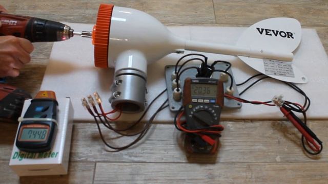 Test grid tie inverter Vevor 400w wind turbine 12v DC permanent magnet motor generatore eolico смотреть онлайн