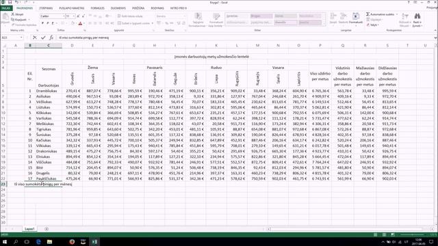 Excel darbo užmokesčio lentelė смотреть онлайн
