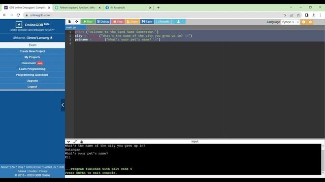 PYTHON | Band Name Generator - Prelim Exam смотреть онлайн