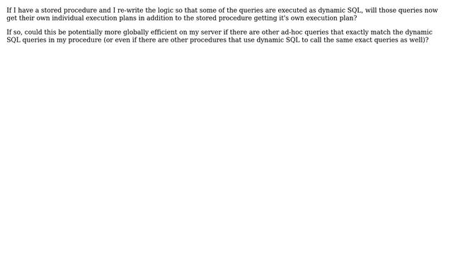 Is a separate execution plan generated for each dynamic SQL query that is executed within a... смотреть онлайн