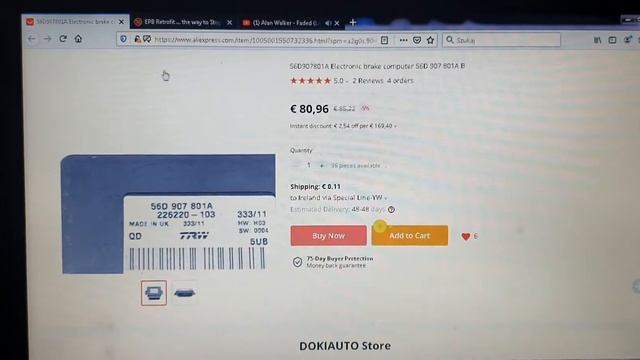 SCAM - Fake 56D907801A EPB Controller From DOKIAUTO China(Aliexpress)