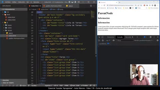 Aprogramar con JavaScript - 118 parentNode y parentElement смотреть онлайн