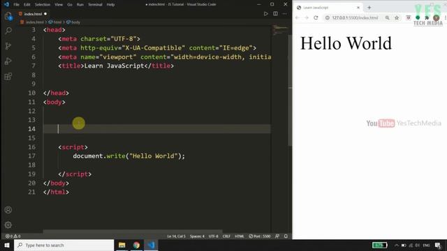 First Program | JavaScript Malayalam Tutorial | Part 2 of 25 | смотреть онлайн