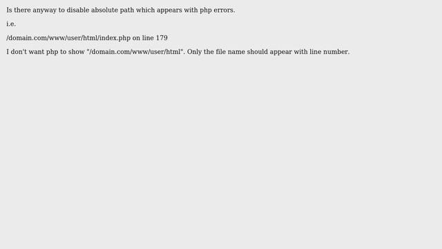 disable absolute path in php errors смотреть онлайн