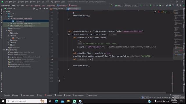 How to Implement Custom SnackBar in Android Studio Kotlin смотреть онлайн