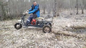 Первые испытания трицикла на базе "Муравья" с пневмоподвеской #СвоимиРуками