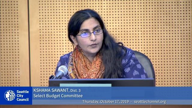 Seattle City Council Select Budget Committee 10/17/19 Session I
