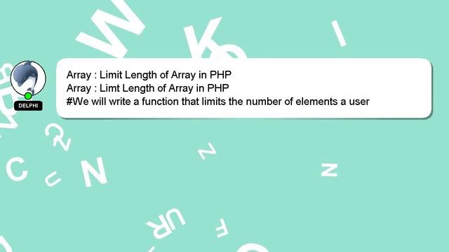 Array : Limit Length of Array in PHP смотреть онлайн