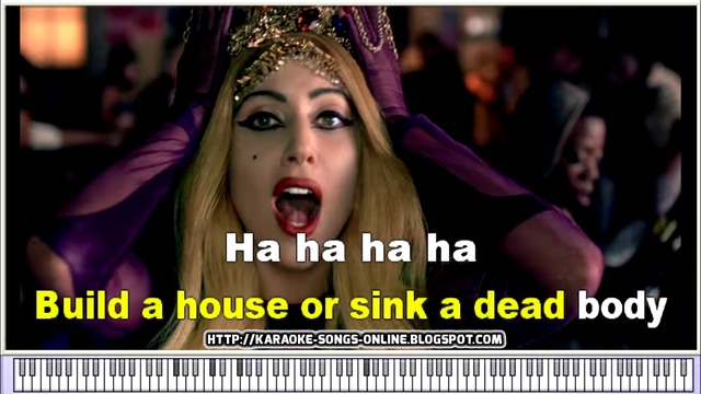Judas in the Style of "Lady Gaga" karaoke video with lyrics on the screen. смотреть онлайн