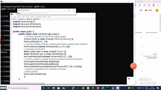 Java Swing - Jg002 - JLabel E JTextField - Inclusão Em JFrame