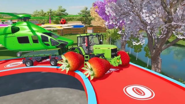 LOAD & TRANSPORT CAR, AMBULANCE, POLICE CARS, TRACTORS, JCB WITH FIRE TRUCKS - Farming Simulator 22 смотреть онлайн