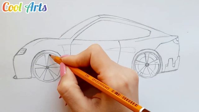 How To Draw A Car || Tesla Roadster || Как нарисовать Машину Tesla Roadster смотреть онлайн