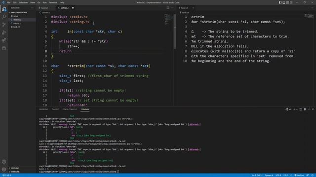 strtrim implementation in C - No Talking - Task Based смотреть онлайн