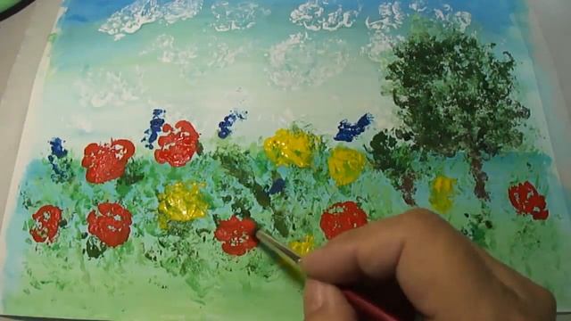 Как нарисовать поле. Рисуем цветы мятой бумагой. #Рисунки Зои #Рисунок #Как нарисовать цветы смотреть онлайн