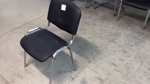 Стул ИЗО хромированный кожзам черный смотреть онлайн